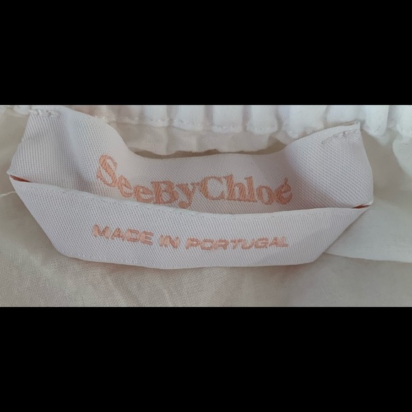 See by Chloe Off The Shoulder Broderie Anglais Blouse Size 6 - Picture 7 of 9